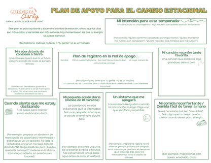 Seasonal Shift Support Plan / Plan de apoyo para el cambio estacional (Spanish Version)