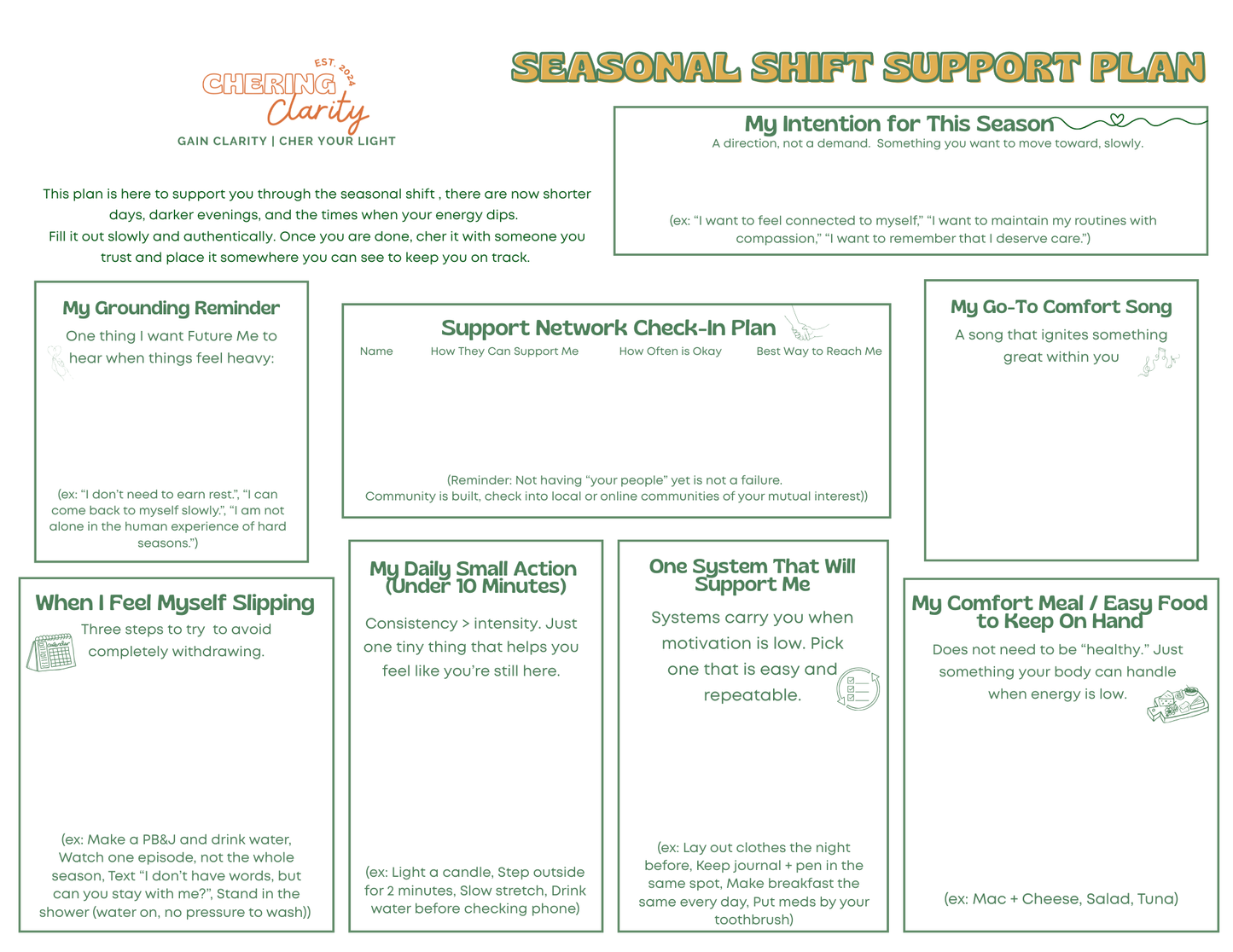 Seasonal Shift Support Plan