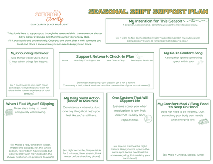 Seasonal Shift Support Plan